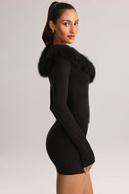 Chic Knit Mid-Rise Mini Skirt in Black