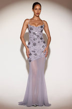 Chic Embellished Sweetheart-Neck Backless Gown in Lilac