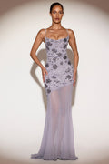 Chic Embellished Sweetheart-Neck Backless Gown in Lilac