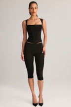 Chic Modal Square-Neck Top in Black