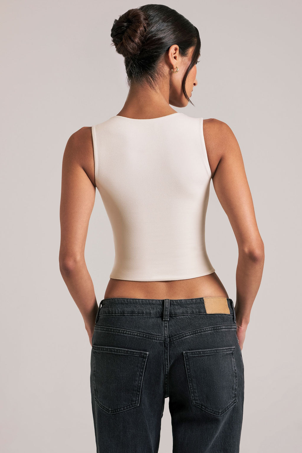 Chic Modal Square-Neck Top in Ivory