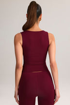Chic Modal Square-Neck Top in Wine