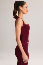 Chic Modal Square-Neck Top in Wine