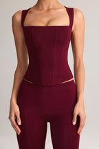 Chic Modal Square-Neck Top in Wine