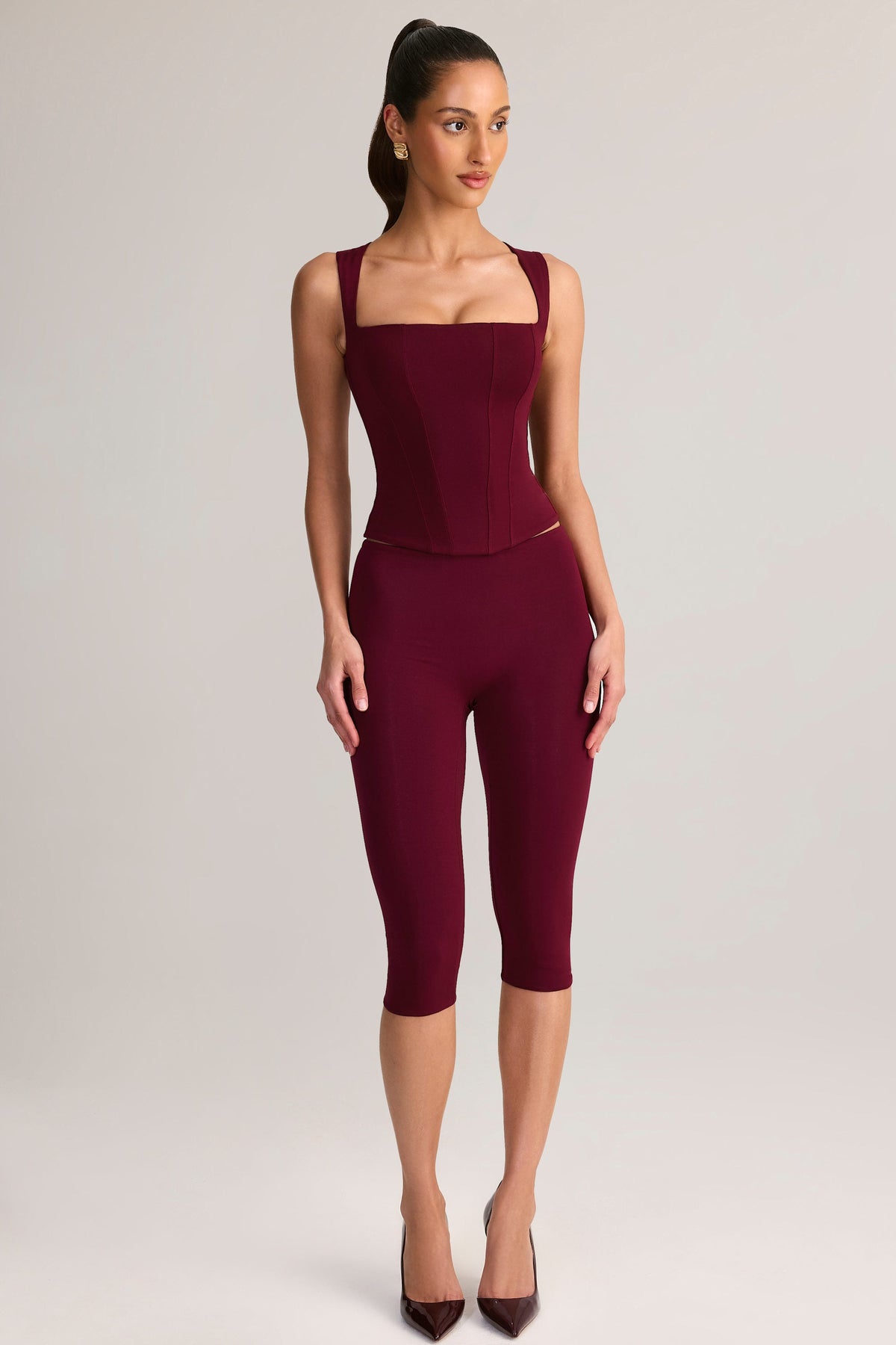 Chic Modal Square-Neck Top in Wine