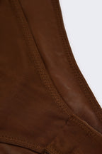 Chic Soft Mesh Invisible Strap Thong Bodysuit in Chestnut