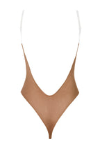 Chic Soft Mesh Invisible Strap Thong Bodysuit in Honey