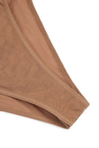 Chic Soft Mesh Invisible Strap Thong Bodysuit in Honey