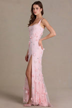 Chic Embellished Corset Gown in Baby Pink