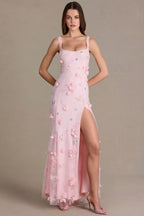 Chic Embellished Corset Gown in Baby Pink