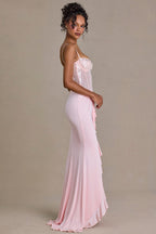 Chic Embellished Lace Corset Gown in Blossom