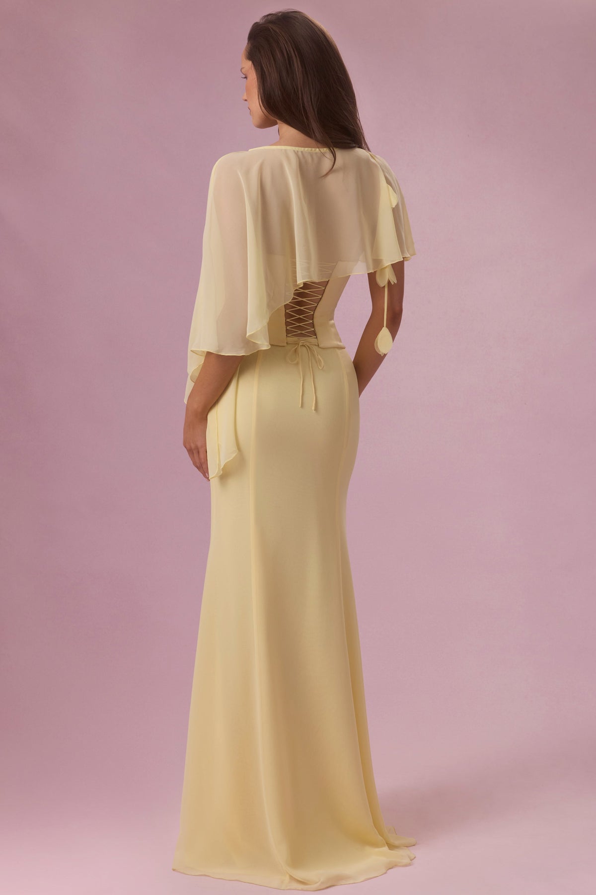 Chic Chiffon Cape in Butter