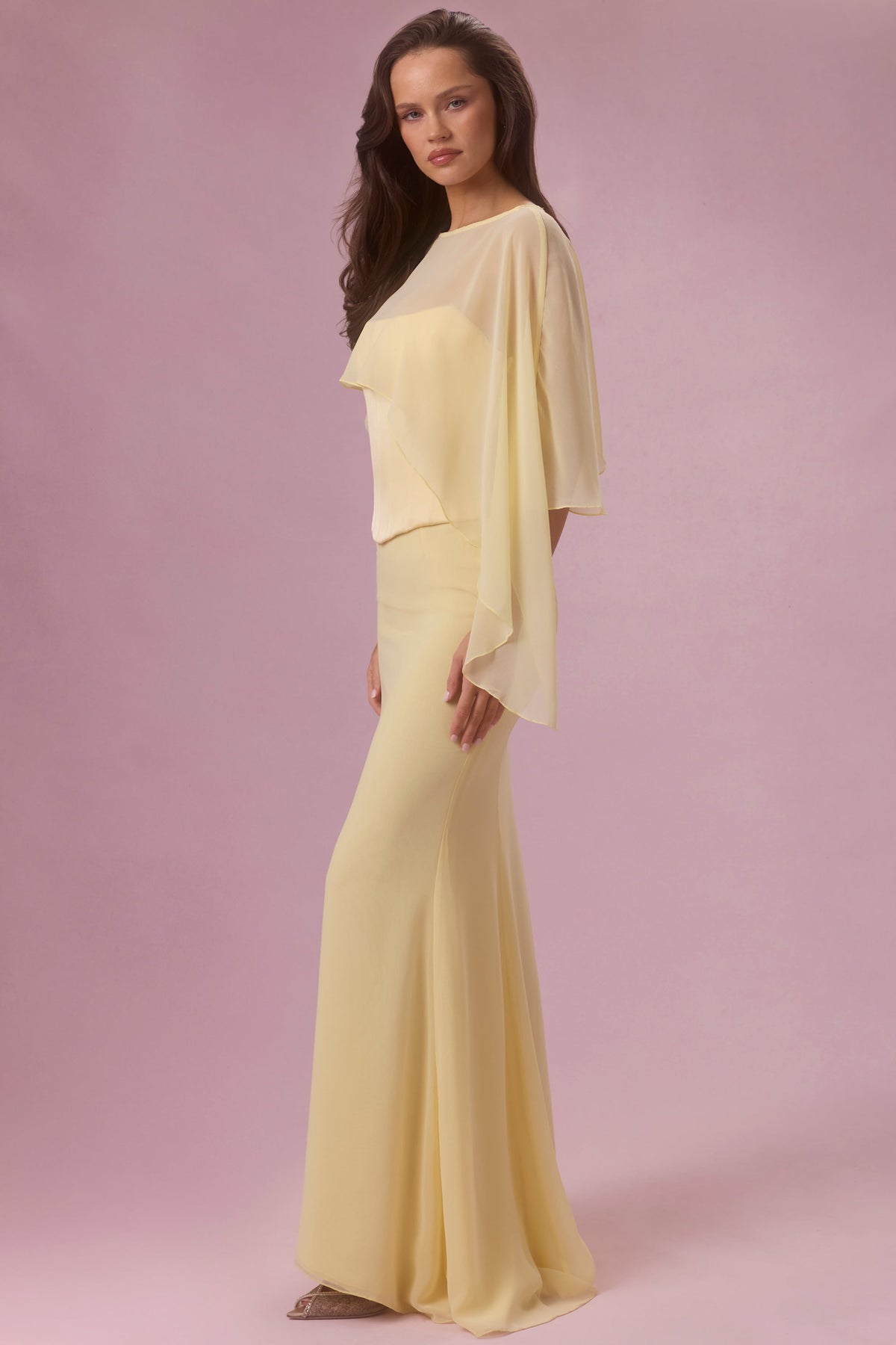 Chic Chiffon Cape in Butter
