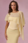 Chic Chiffon Cape in Butter