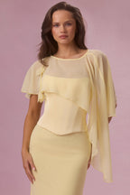 Chic Chiffon Cape in Butter