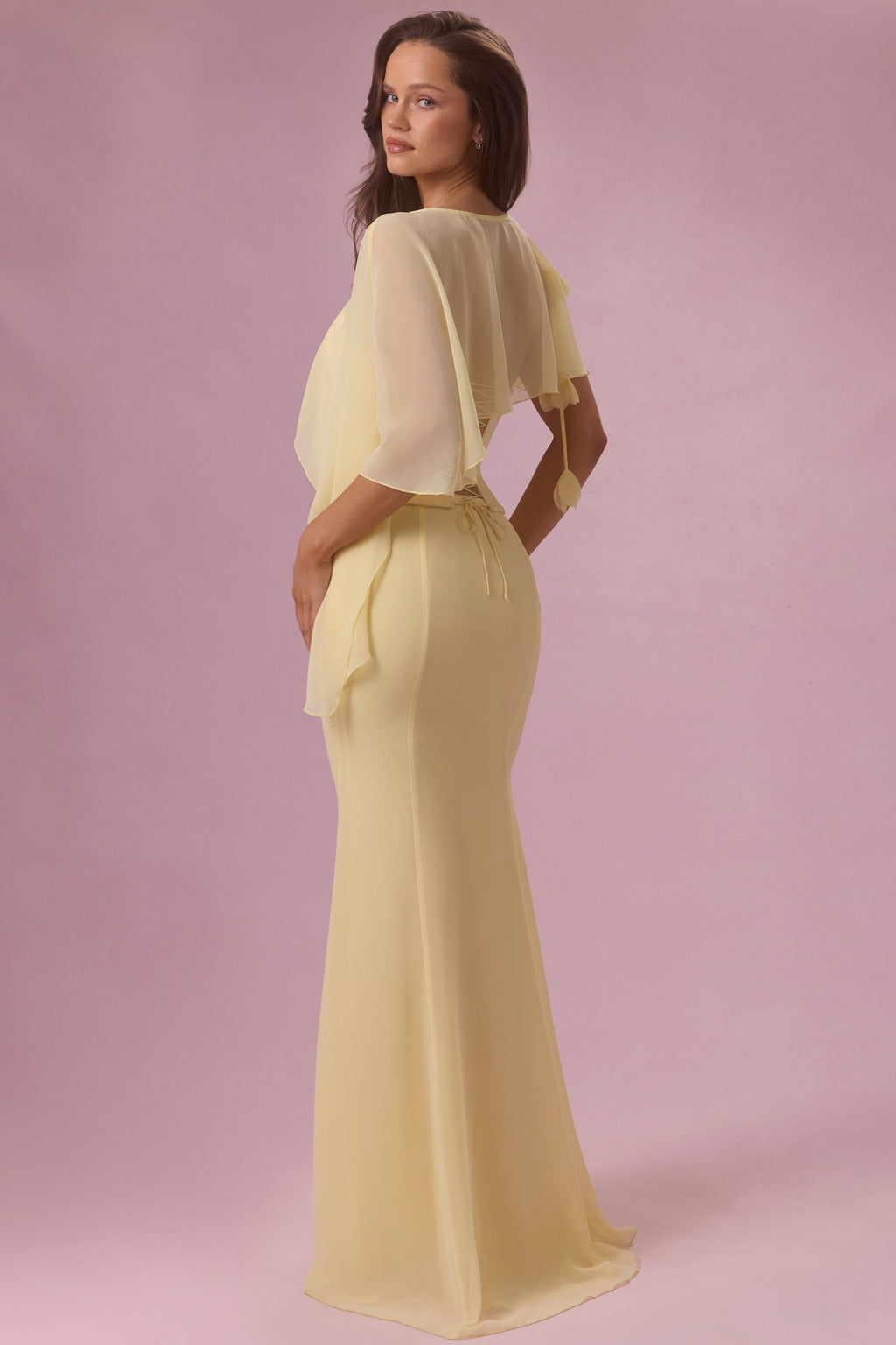 Chic Chiffon Cape in Butter