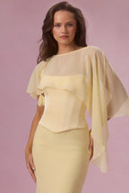 Chic Chiffon Cape in Butter