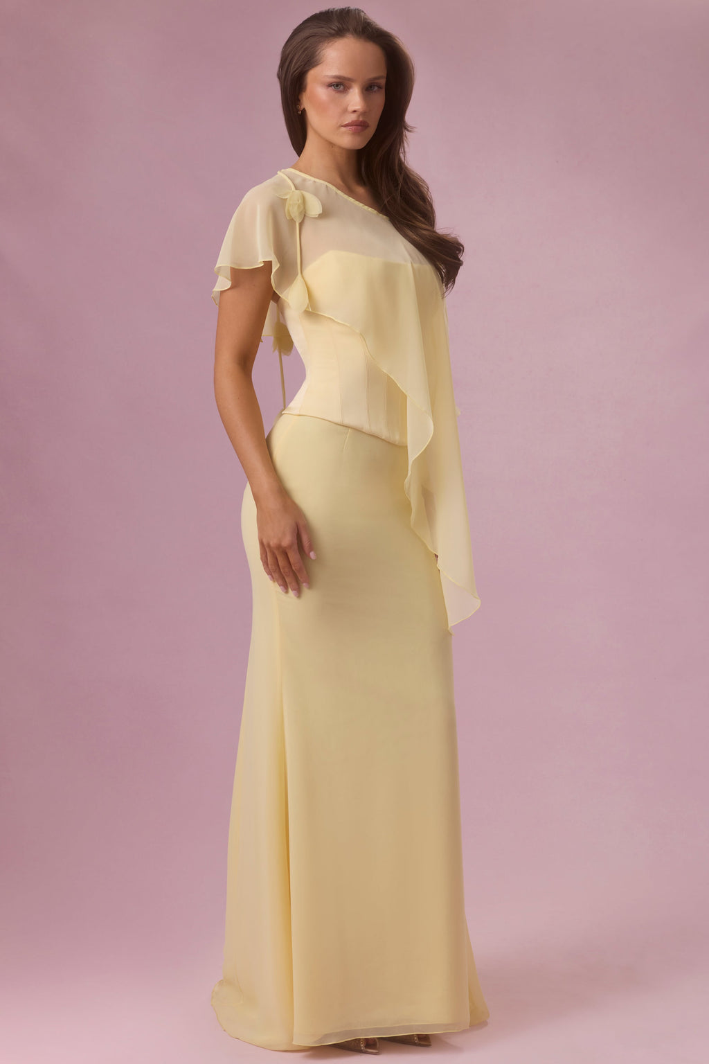 Chic Chiffon Cape in Butter