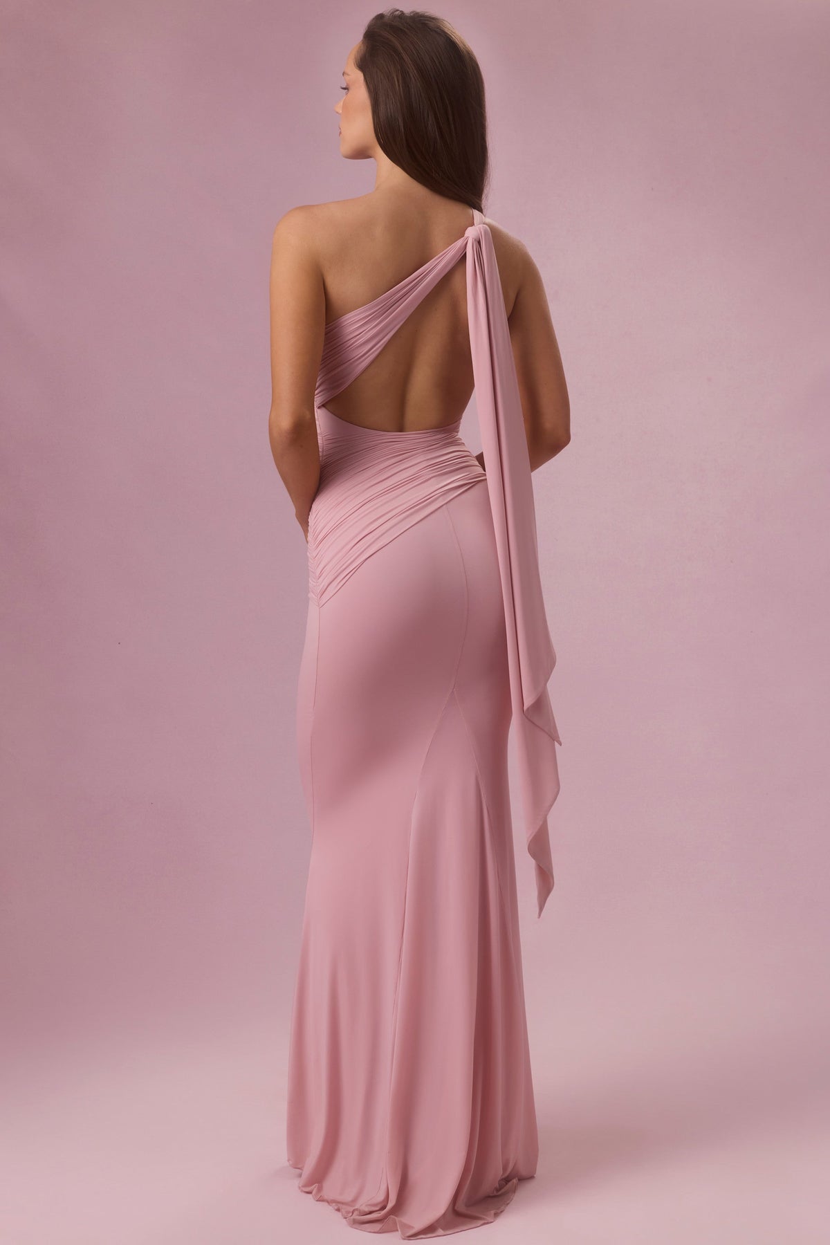 Chic Jersey Bridesmaid Dress in Blush Pink