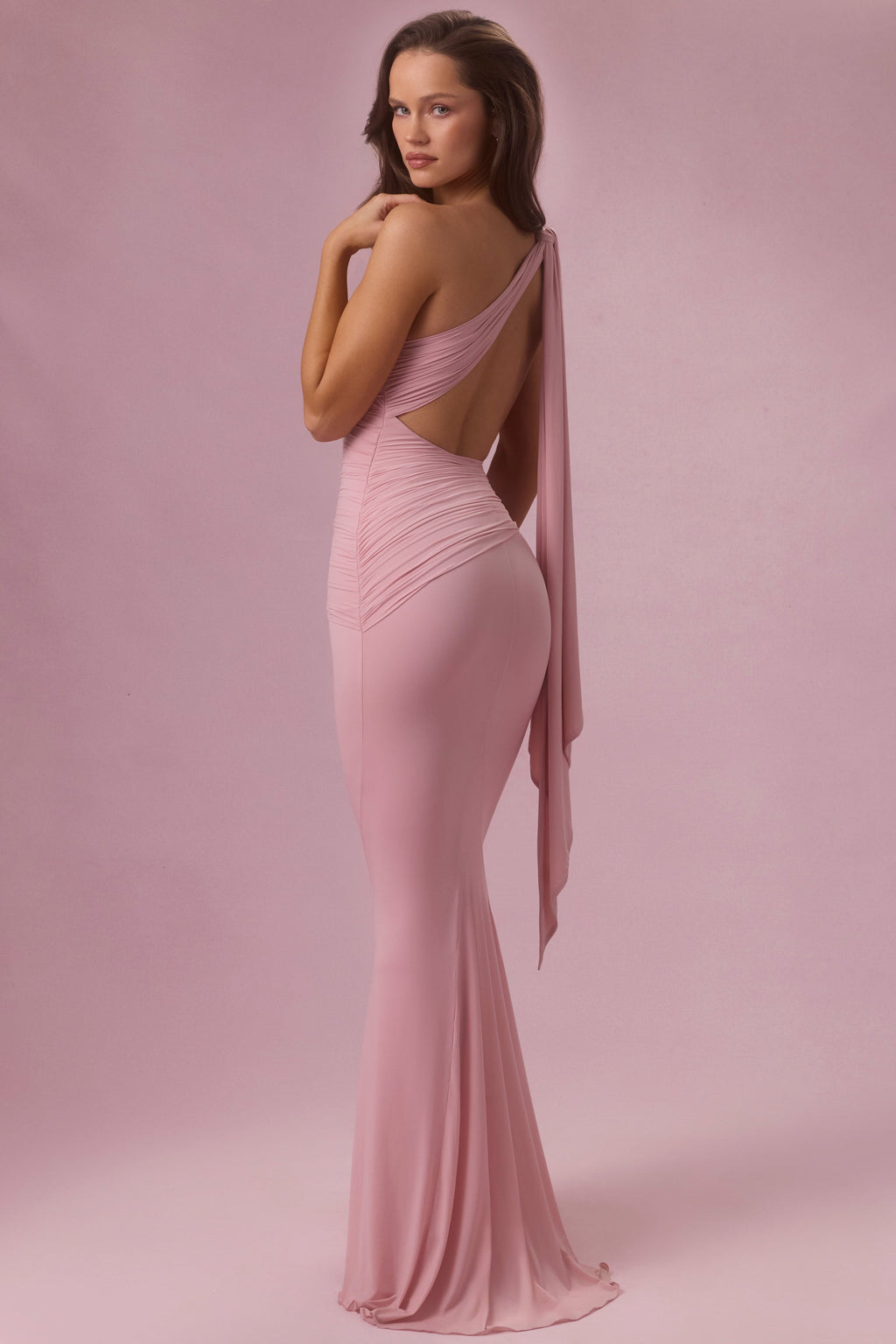 Chic Jersey Bridesmaid Dress in Blush Pink