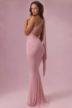 Chic Jersey Bridesmaid Dress in Blush Pink