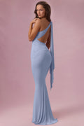 Chic Jersey Bridesmaid Dress in Sky Blue
