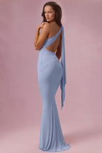 Chic Jersey Bridesmaid Dress in Sky Blue
