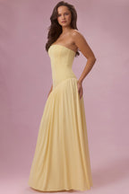 Chic Jersey Strapless Gown in Butter