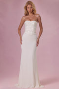 Chic Embellished Corset Strapless Gown in Pearl