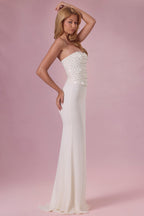 Chic Embellished Corset Strapless Gown in Pearl