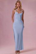 Chic Jersey Corset Bridesmaid Dress in Powder Blue