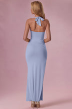 Chic Jersey Corset Bridesmaid Dress in Powder Blue