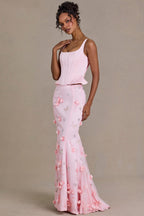 Chic Embellished Tulle Skirt in Baby Pink