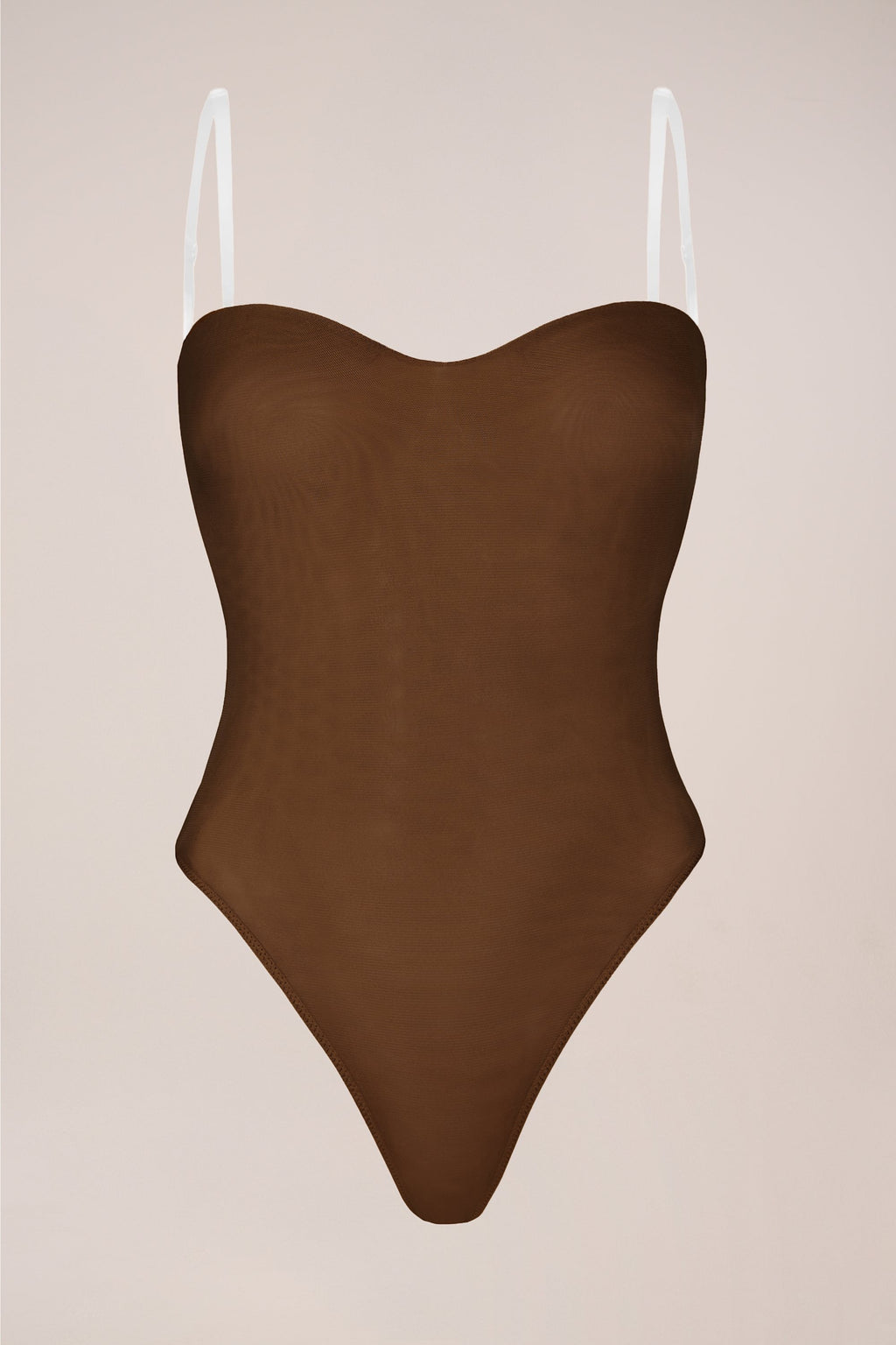 Chic Strapless Bodysuit in Chestnut