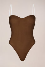 Chic Strapless Bodysuit in Chestnut