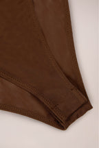 Chic Strapless Bodysuit in Chestnut