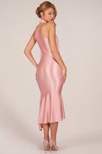 Chic Scarf-Detail Midaxi Dress in Blush
