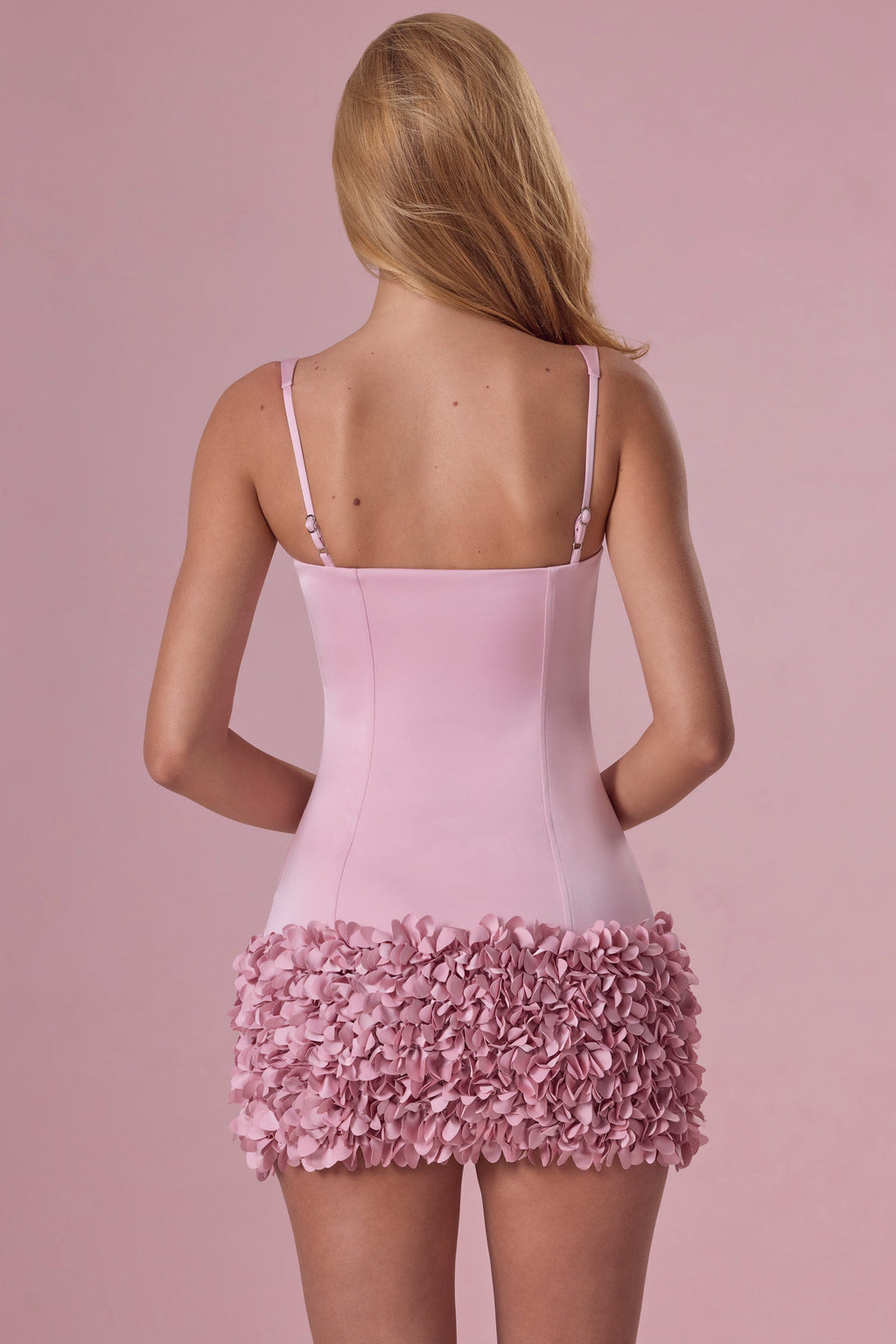 Chic Satin Mini Dress in Blush Pink