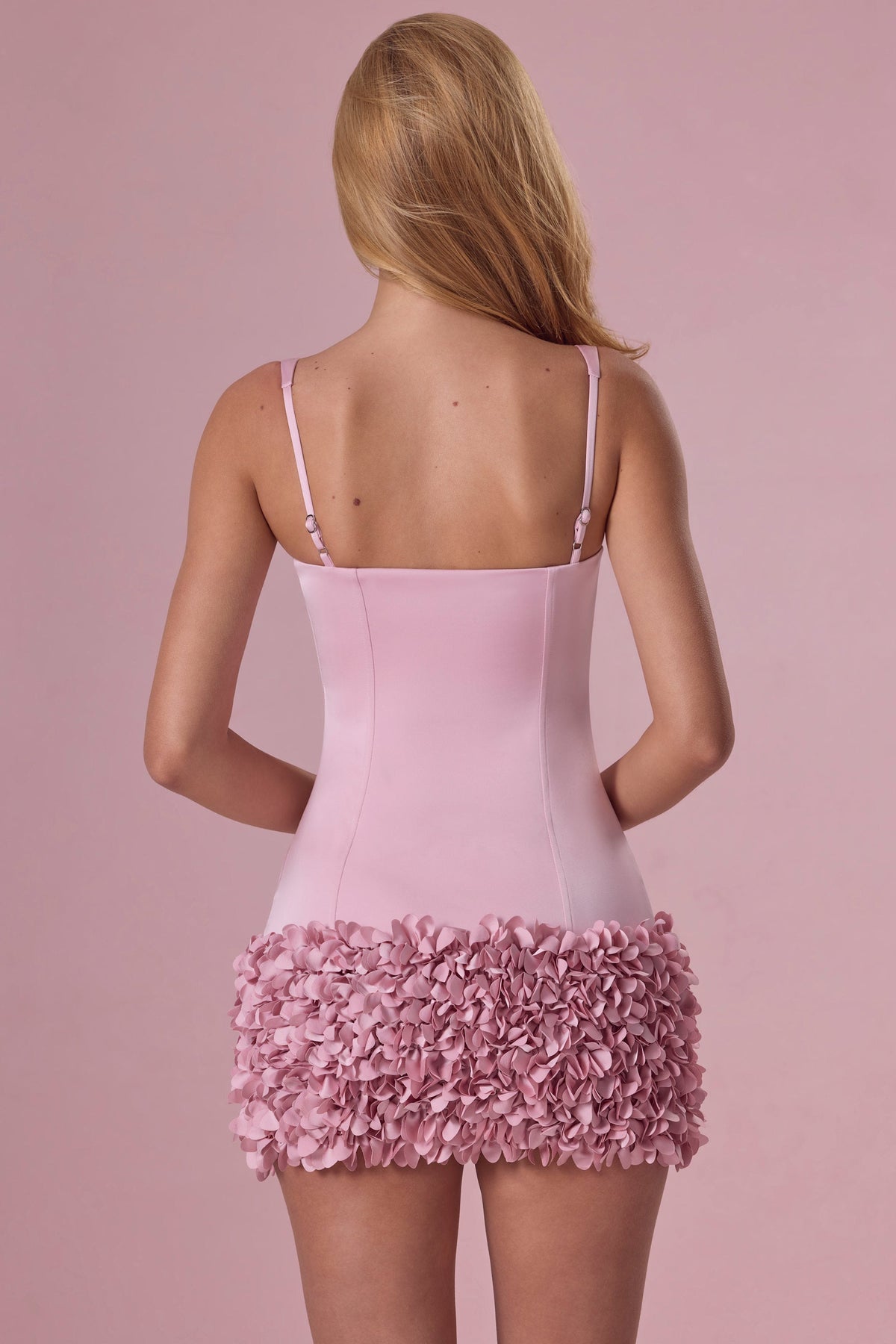 Chic Satin Mini Dress in Blush Pink