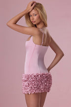 Chic Satin Mini Dress in Blush Pink