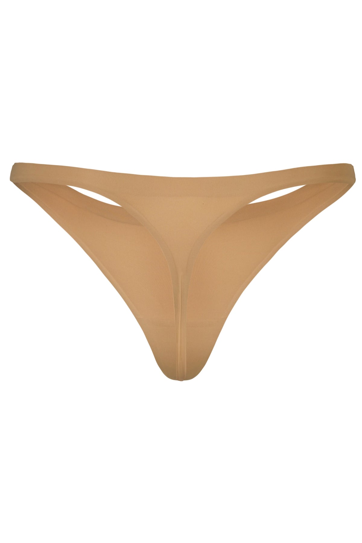 Chic Seamless Knit Thong in Caramel