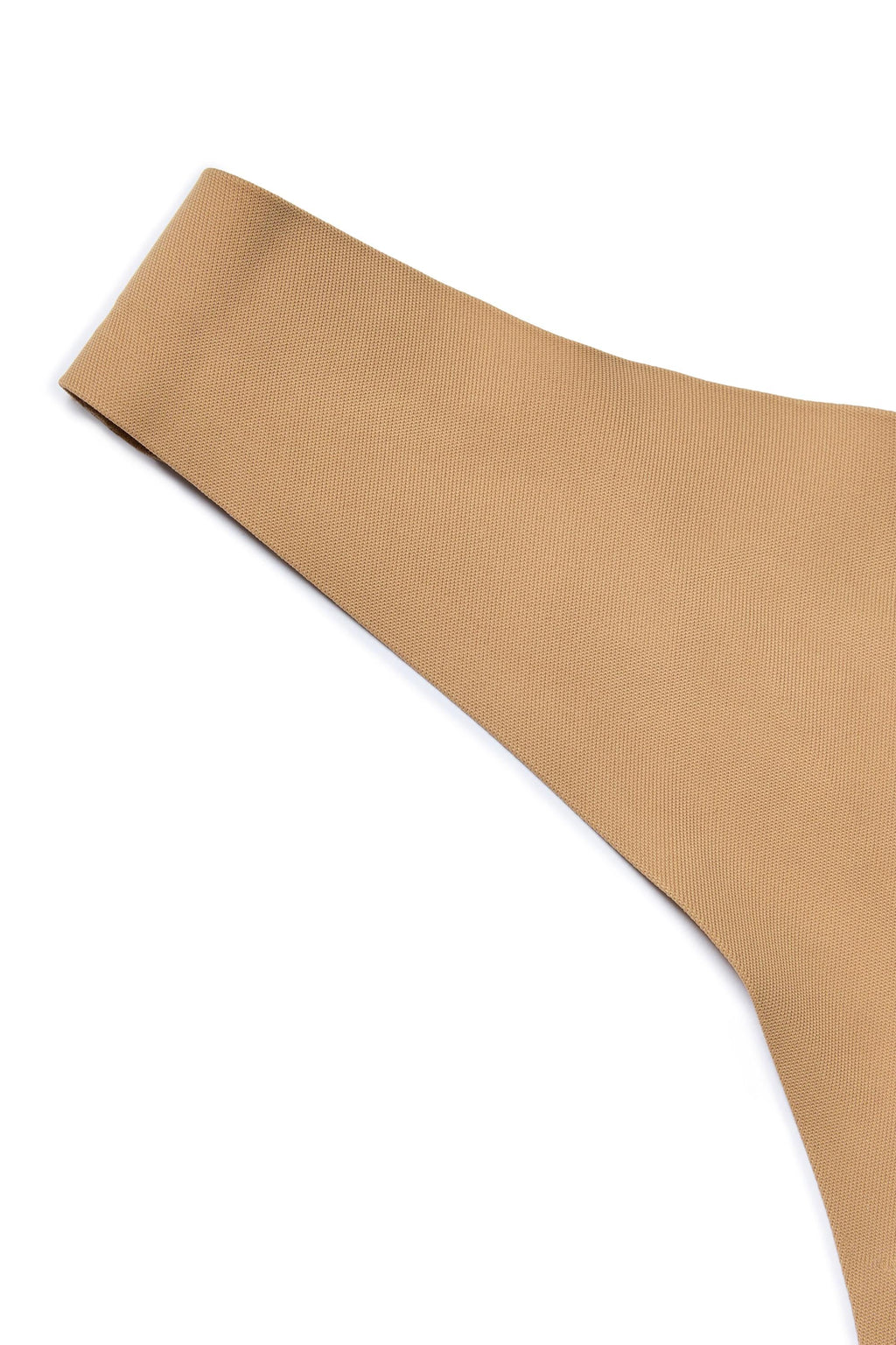 Chic Seamless Knit Thong in Caramel
