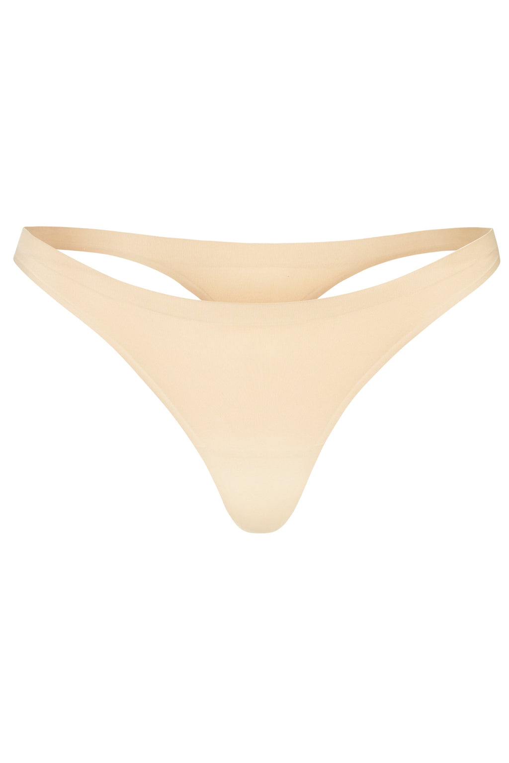 Chic Seamless Knit Thong in Warm Peach