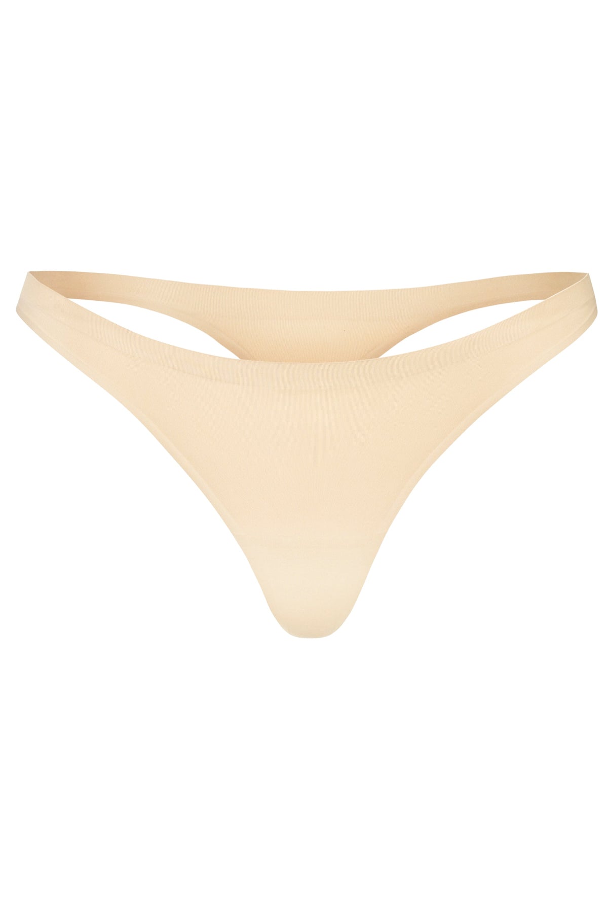 Chic Seamless Knit Thong in Warm Peach