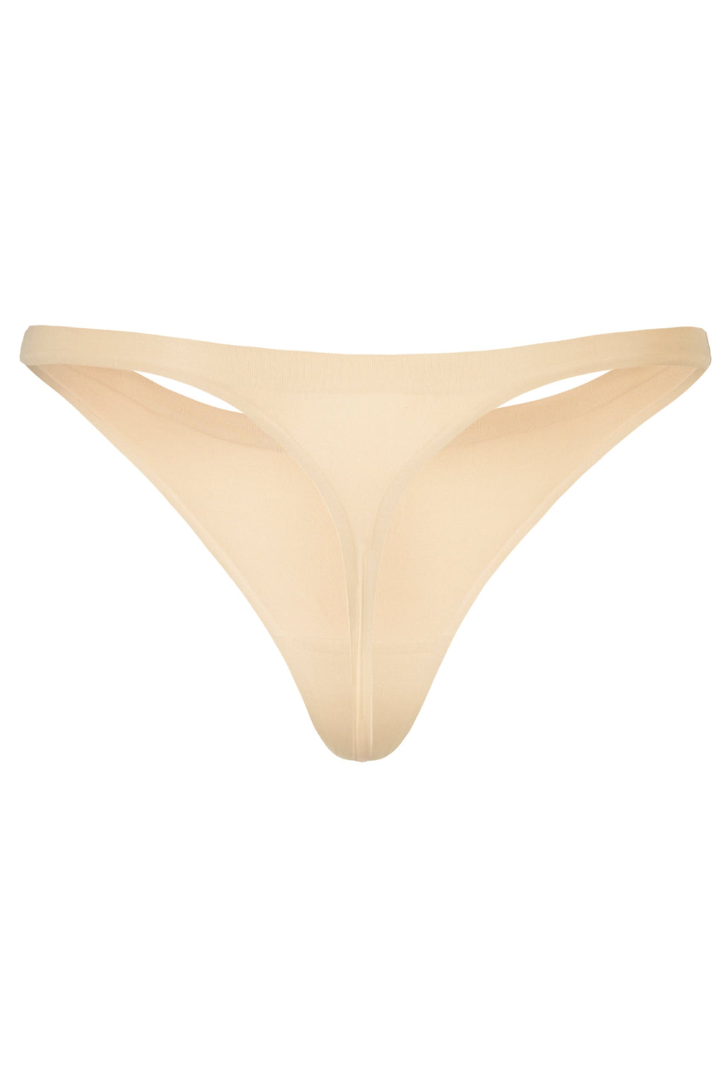 Chic Seamless Knit Thong in Warm Peach