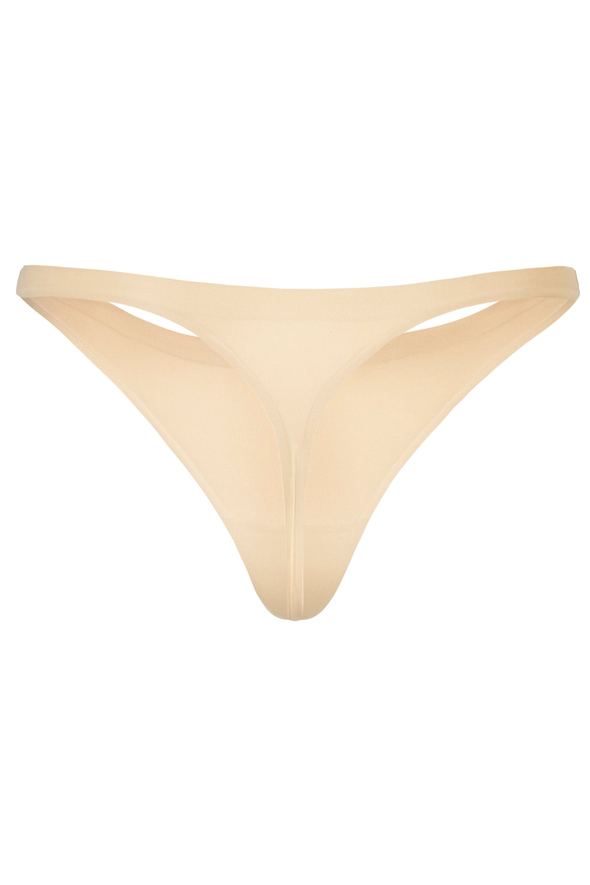 Chic Seamless Knit Thong in Warm Peach