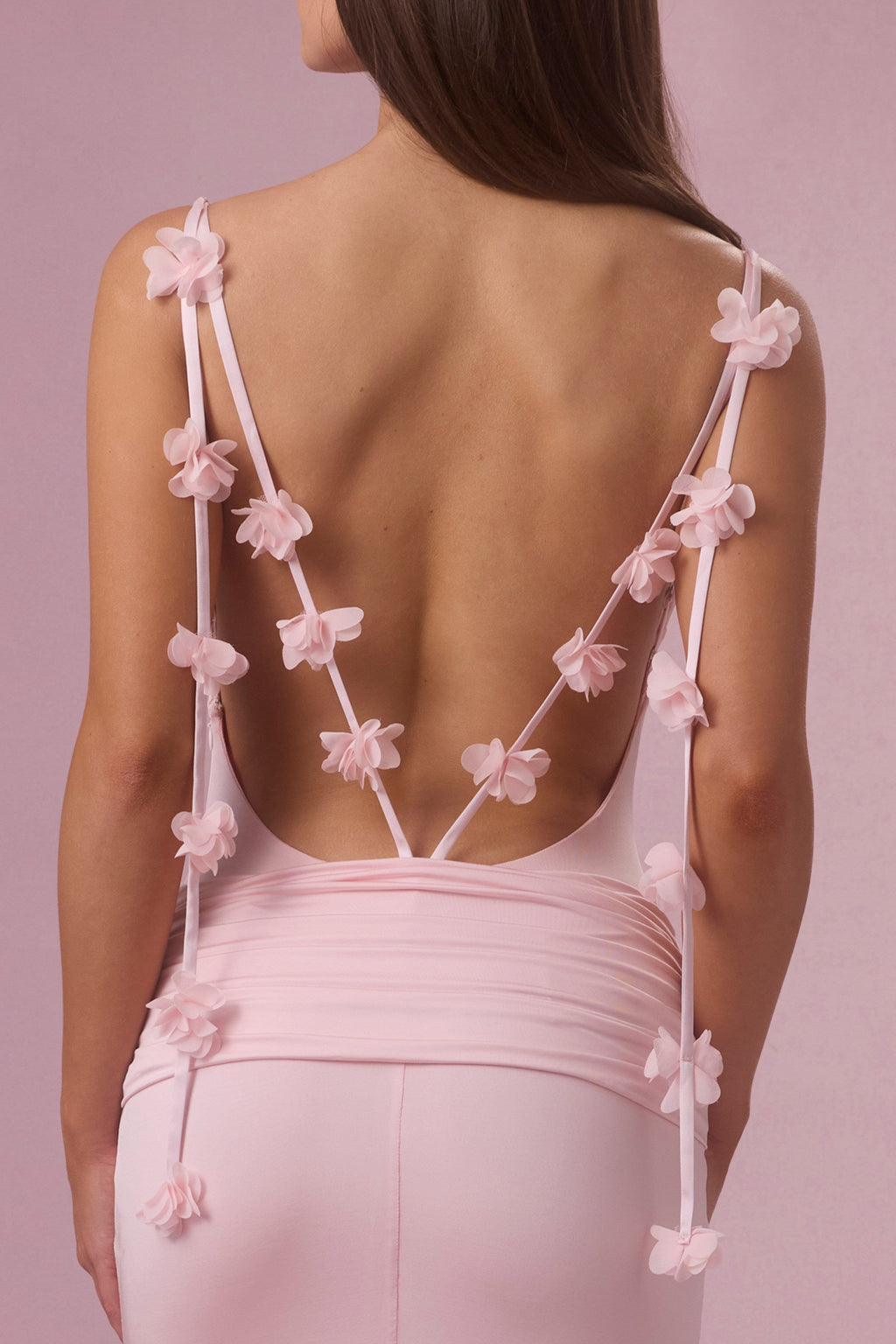 Chic Jersey Draped Gown in Blush