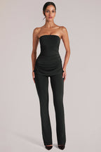 Chic Mid-Rise Fitted Trousers in Black