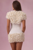 Chic Cropped Bolero in Pearl
