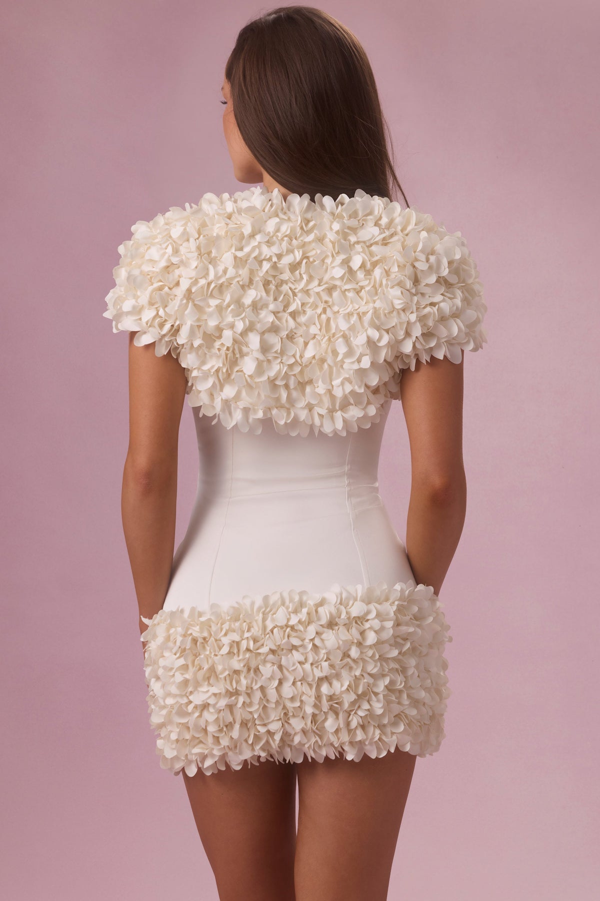 Chic Cropped Bolero in Pearl